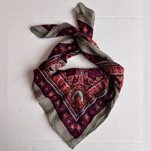Chic Paisley Scarf in Red and Gray